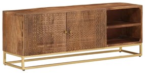 vidaXL Comodă TV, 110x30x40 cm, lemn masiv de mango brut și fier