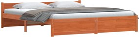 vidaXL Cadru de pat cu headboard Maroniu cerat 205.5 x 95.5 x 51 cm