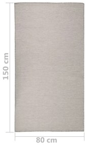 Covor de exterior, gri taupe, 80x150 cm, tesatura plata Gri taupe, 80 x 150 cm