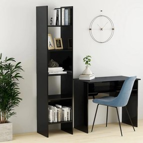 803405 vidaXL Bibliotecă, negru extralucios, 40x35x180 cm, PAL