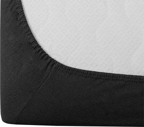 Set lenjerie de pat creponata DENYX BLEND gri, buzunar hotel + Cearsaf Jersey 90 x 200 cm gri inchis, pat single