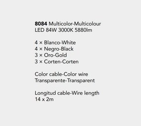 Lustra cu 14 pendule LED design modern minimalist CALA multicolor