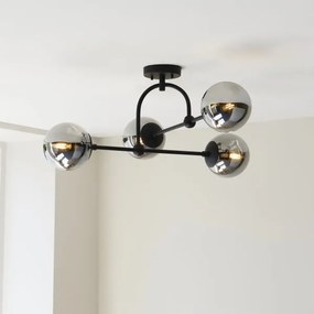 Lustră aplicată Endon 106662 ONTARIO 4xE14/7W/230V negru/fumuriu