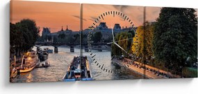 Tablou - gondole italiene (cu ceas) (90x30 cm)