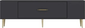 Comoda TV, Hanah Home, Dekos, 150x48.2x29.6 cm, Antracit / Aur
