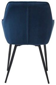 Set de scaune de sufragerie albastru închis cu cotiere 2 buc. tapițat Nolan Stripe – Unique Furniture