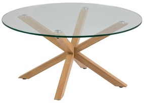 Măsuță de cafea cu blat din sticlă Actona Heaven, ⌀ 82 cm