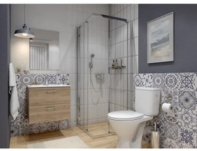 Cersanit S801-539 - Dulap suspendat de baie NIKO cu lavoar, 80 x 45 cm, nuc