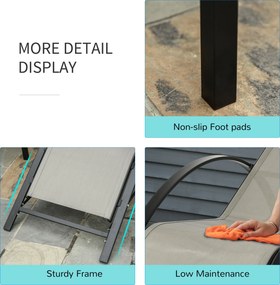 Outsunny Set 2 sezlonguri si masuta, 59x169x66 cm, negru | Aosom Romania