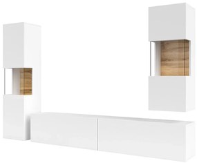 Mobilier living Avernic Typ 10 (Alb + Stejar wotan). 1042050