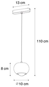 Lampă modernă neagră pentru sistem de șine monofazat cu LED inclus - Magnetic Lance