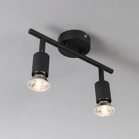 Spotlight industrial negru inclinabil cu 2 lumini - Jeany