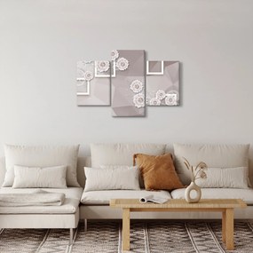 Tablou - Imagine flori bej (90x60 cm)