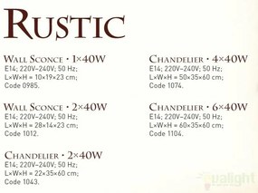 Candelabru rustic fabricat manual din lemn Rustic WOOD-RU-SP6