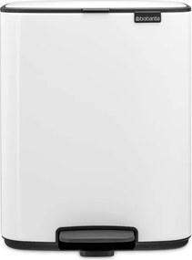 Cos de gunoi Brabantia Bo Pedal 1010119, 12 l, Inchidere usoara, Baza antiderapanta, Alb