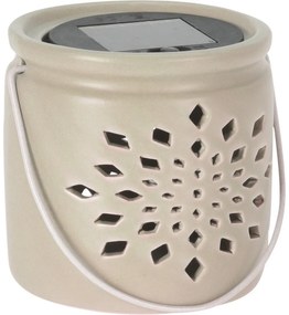 Felinar solar Darena roz, 9,2 x 9 x 11 cm ,porțelan