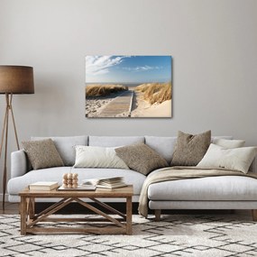 Tablou - Plaja cu nisip de pe insula Langeoog, Germania (70x50 cm)