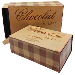 Set 2 cutii Vintage Chocolat, Metal
