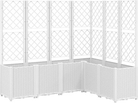 vidaXL Jardinieră de grădină cu spalier, alb, 160x120x140 cm PP