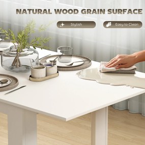 HOMCOM Masă extensibilă 140-180x80cm, albă, pentru 6-8 persoane, pentru spații mici | Aosom Romania