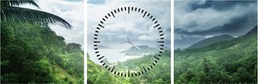 Tablou -Jungla din Seychelles (cu ceas) (90x30 cm)