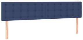 Pat box spring cu saltea, albastru, 180x200 cm, material textil Albastru, 180 x 200 cm, Nasturi de tapiterie