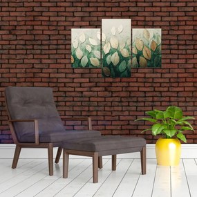 Tablou - Frunze verzi-aurii (90x60 cm)