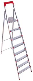 Scara Pliabila Dubla cu Platforma HouseXL™, Plianta, Metalica, Design Special Anti-Alunecare, 7+1 Trepte