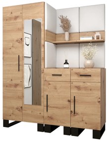 Set mobilier pentru hol Amanda 15 (Stejar artisan + Alb). 1085990