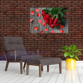 Tablou - cu buchet de flori (90x60 cm)