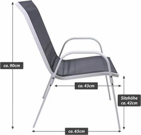 Scaun de grădină stivuibil BARI (90×55×65 cm)