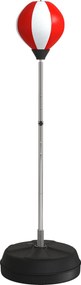 HOMCOM Sac de Box de Podea cu Înălțime Reglabilă, Mănuși de Box și Bază Umplută, 43x43x126-144 cm, Roșu | Aosom Romania
