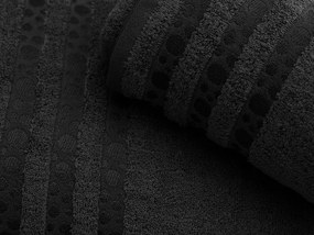 Prosop de baie din bambus DOTS negru