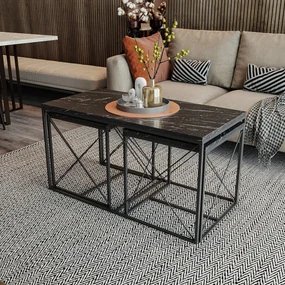 Set 3 măsuțe cafea Defenella (negru). 1073111