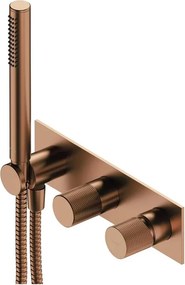 Baterie cada-dus incastrata Omnires Contour finisaj cupru periat cu corp ingropat inclus