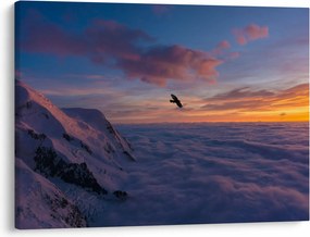 Tablou în apus de soare, Mont Blanc (70x50 cm)