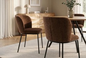 Set 2 scaune stil retro LYON tesatura maro