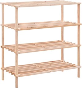 vidaXL Raft de pantofi cu 4 niveluri, lemn masiv de brad