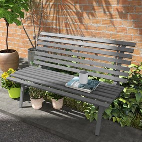 Outsunny Bancă pentru Grădină, Banca de Exterior pentru Terasă cu Șezut și Spătar cu Lamele, 123x67x79 cm, Verde | Aosom Romania