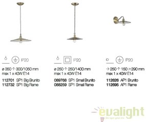 Lustra, Pendul rustic inaltime reglabila CANTINA SP1 BIG BRUNITO 112701