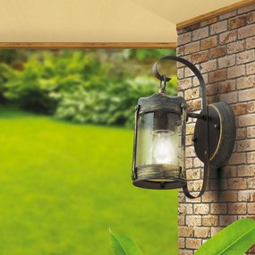 Aplica de perete exterior stil rustic IP23 Taverna AL 11-1169 schwarz-gold OR