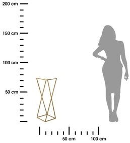 Suport pentru flori 70x24 cm, culoare aurie