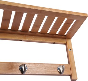 HOMCOM Cuier de Perete Raft Cuier in Bambù, 50x17x20cm | Aosom Romania