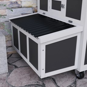 PawHut Adăpost din Lemn pentru Găini cu Cuib pentru Ouă pentru 6 Găini, Gri Închis | Aosom Romania