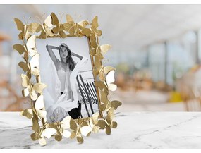 Ramă foto aurie din metal 35x38 cm Butterfly – Mauro Ferretti