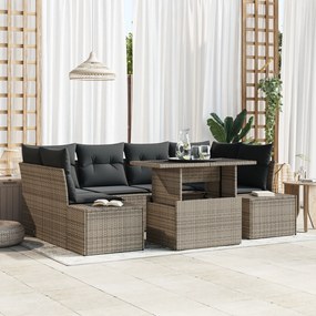 vidaXL Set de canapele pentru grădină 7 pcs Gri 100 x 55 x 73 cm