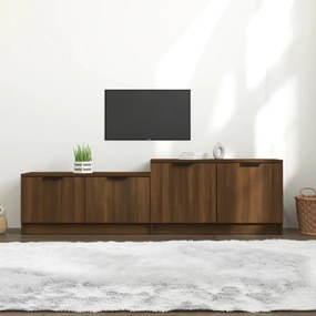 Comoda TV, stejar maro, 158,5x36x45 cm, lemn prelucrat 1, Stejar brun
