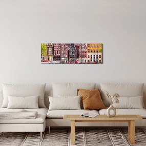 Tablou - Amsterdam, case de dans (cu ceas) (90x30 cm)