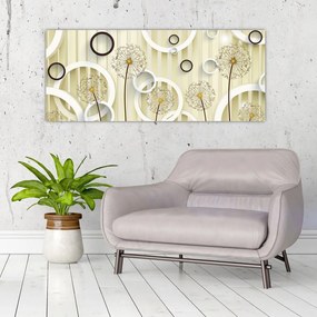 Tablou abstract a păpădiei (120x50 cm)