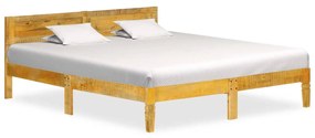288431 vidaXL Cadru de pat, 140 cm, lemn masiv de mango
